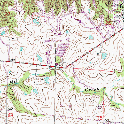 Topographic Map of Country Club of Missouri Lake Dam, MO