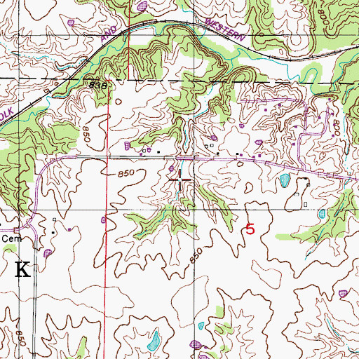 Topographic Map of O'Hara Lake Dam, MO