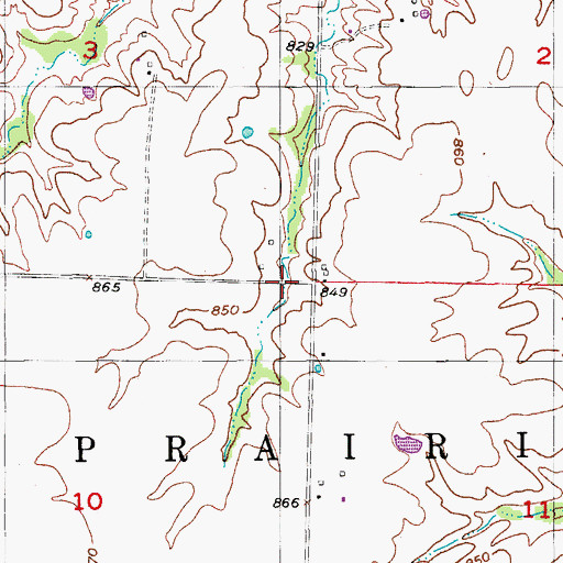 Topographic Map of Martin Lake Dam, MO