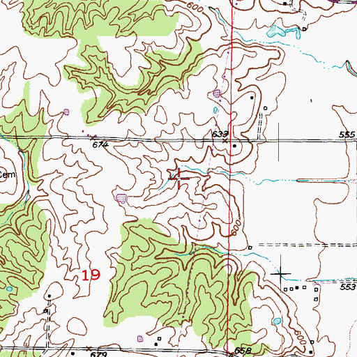 Topographic Map of Glades Lake Dam, MO