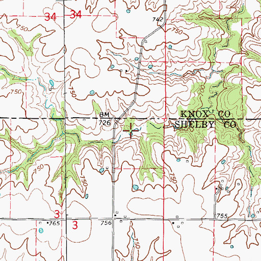 Topographic Map of Steffen Lake, MO