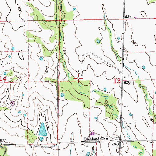 Topographic Map of Atkinson Lake Dam, MO