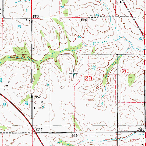 Topographic Map of Lancaster City Lake, MO