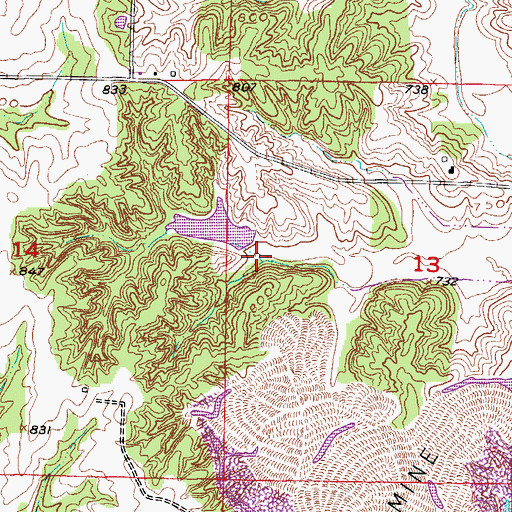 Topographic Map of Adams Lake, MO