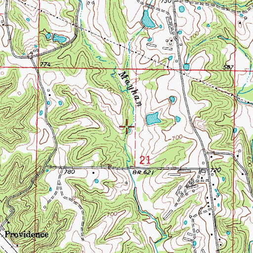 Topographic Map of Smith Hatchery Lake Dam, MO