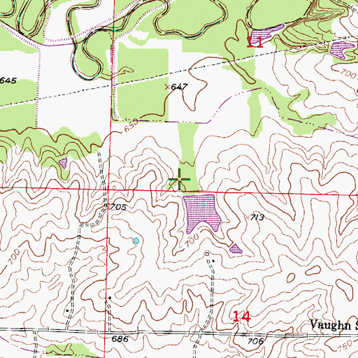 Topographic Map of Quinn and Fitzgerald Lake Dam, MO