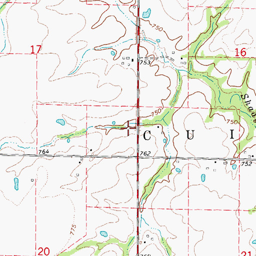 Topographic Map of Kohl Irrigation Lake South Dam, MO