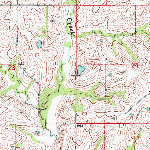 Topographic Map of Hammond Brothers Lake Dam, MO