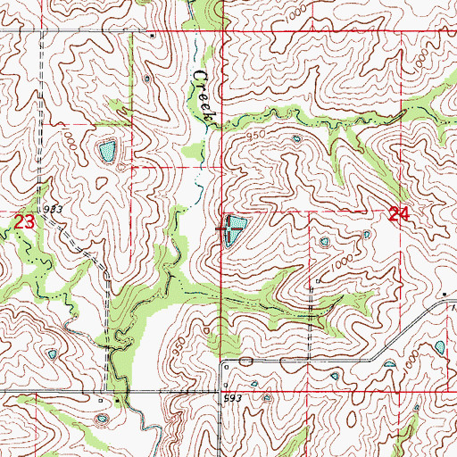 Topographic Map of Hammond Brothers Lake, MO