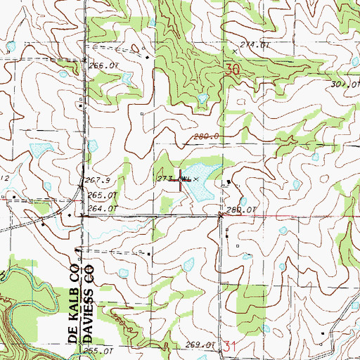 Topographic Map of Grindstone-Lost-Muddy Creek Watershed Dam F-20, MO