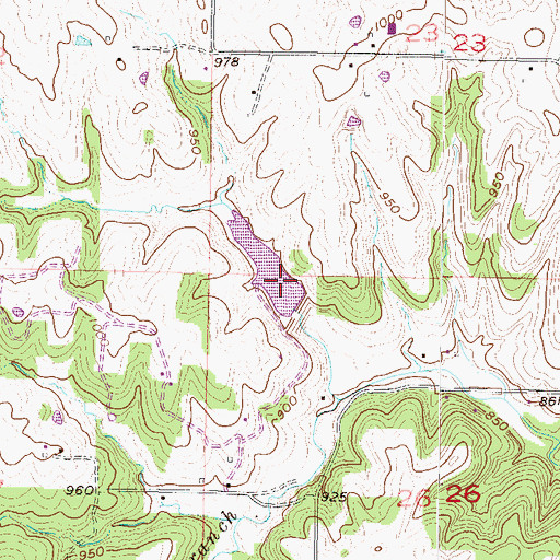 Topographic Map of Wilderness Camp Dam, MO