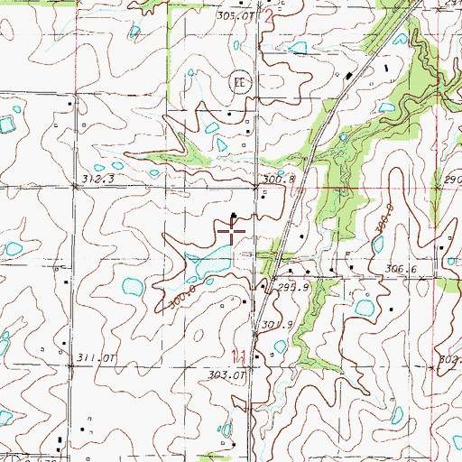 Topographic Map of Severling Lake Dam, MO