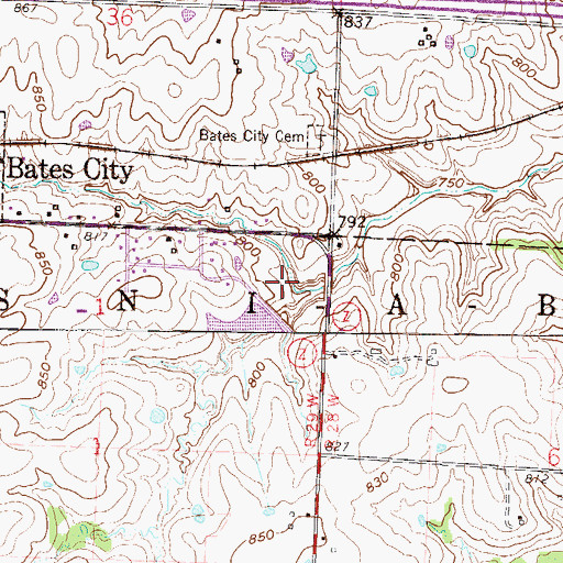 Topographic Map of Meter Investments Lake Dam, MO