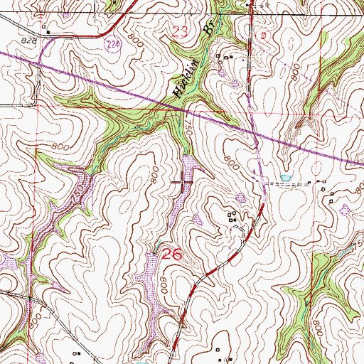 Topographic Map of Beckemeyer Lake, MO