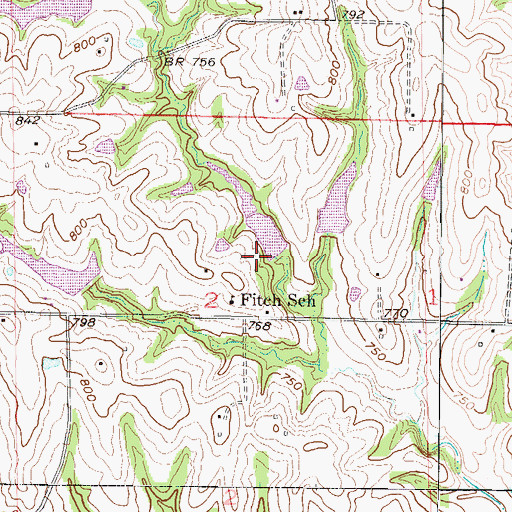 Topographic Map of Willow Creek Watershed Dam A-26, MO