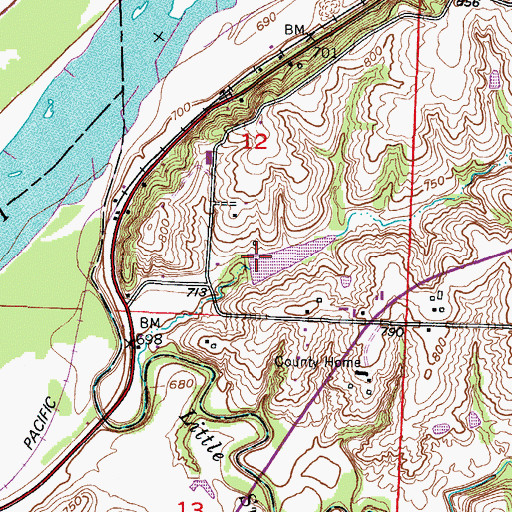 Topographic Map of Little Sni-A-Bar Watershed Structure Number 23 Dam, MO