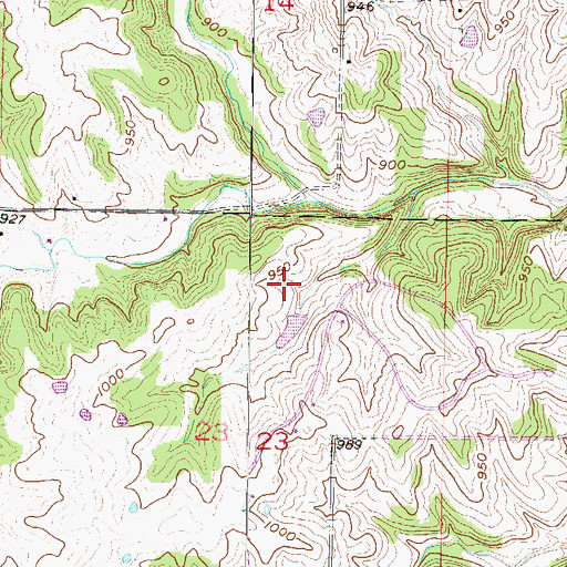Topographic Map of Hidden Valley Subdivision Lake Dam, MO