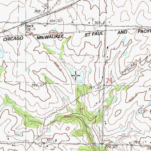 Topographic Map of Hicks Lake, MO