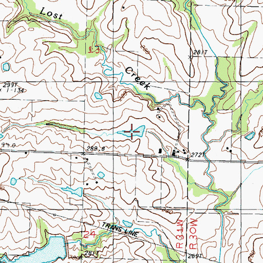 Topographic Map of Jestes Lake, MO