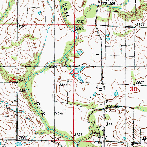 Topographic Map of Findley Lake Dam, MO