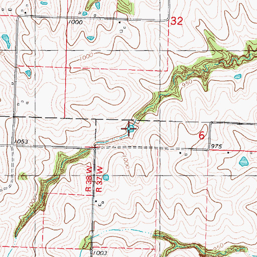 Topographic Map of Cain Farm Lake, MO