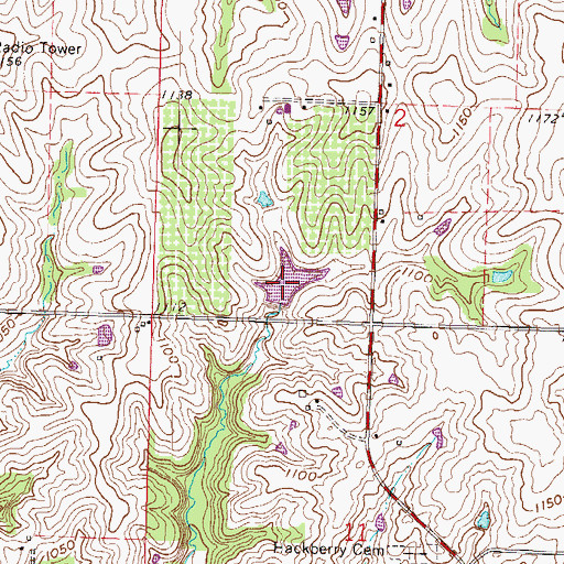Topographic Map of Schweizer Lake, MO