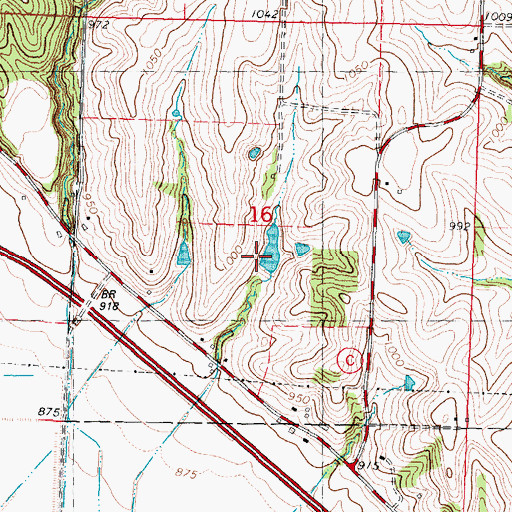 Topographic Map of Browning Lake Dam, MO