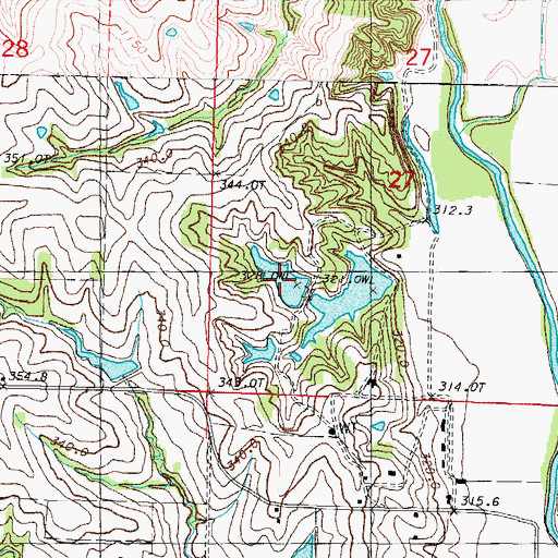 Topographic Map of Robbins Lake, MO
