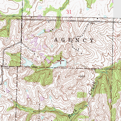 Topographic Map of Clarence Jones East Dam, MO