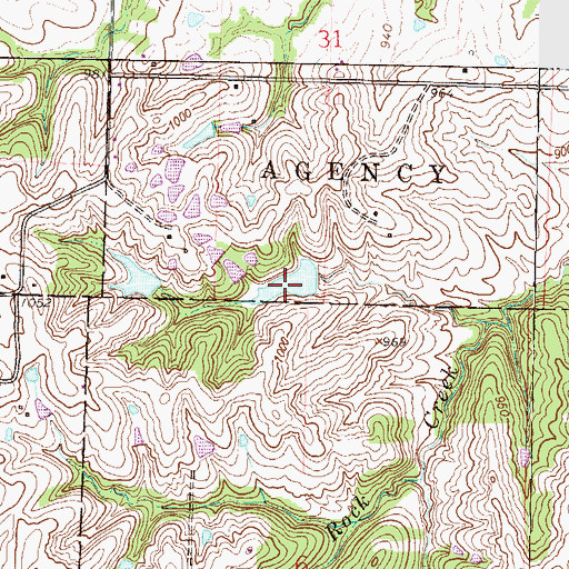 Topographic Map of Clarence Jones East Lake, MO