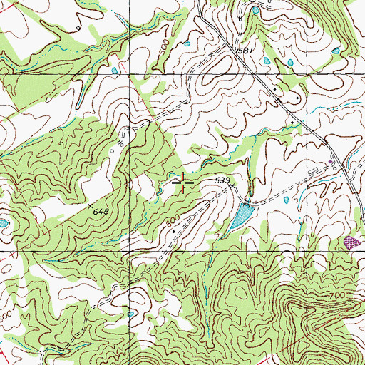 Topographic Map of Thiel Lake West Dam, MO