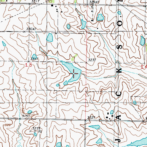 Topographic Map of Grindstone-Lost-Muddy Creek Watershed Dam C-27, MO