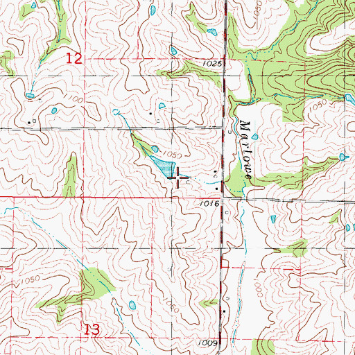 Topographic Map of Zollman Lake Dam, MO