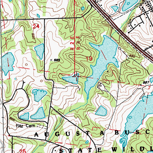 Topographic Map of Busch Wildlife Area-Survey 887 Dam, MO
