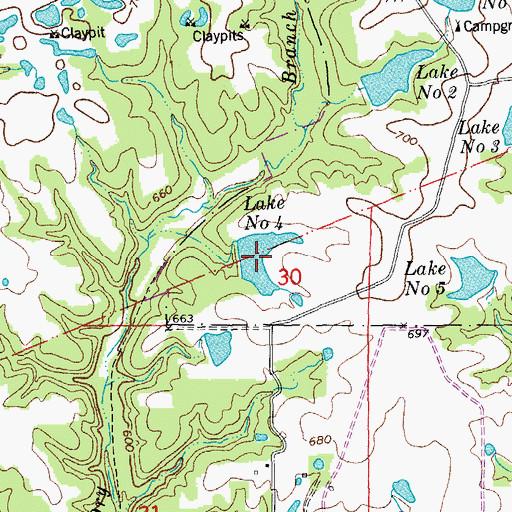 Topographic Map of William Logan State Wildlife Area Lake, MO