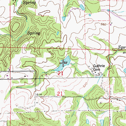 Topographic Map of Burkemper Lake, MO