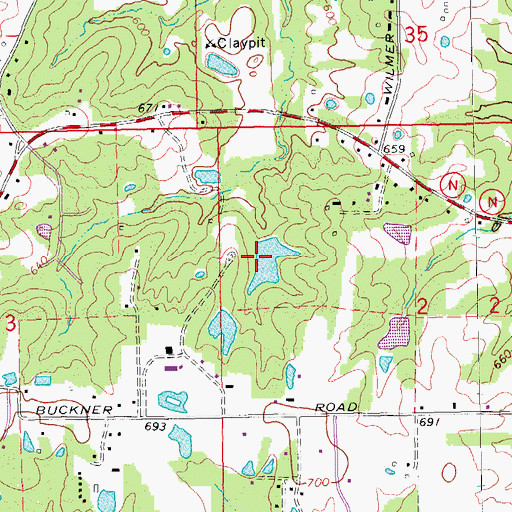 Topographic Map of Berry Park Dam, MO