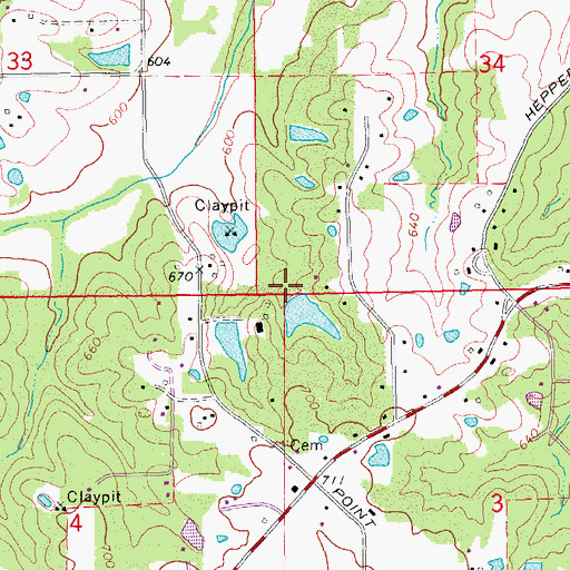 Topographic Map of Lake Dan-Bea Dam, MO
