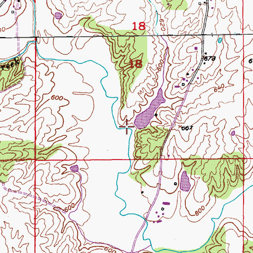 Topographic Map of Klocke Lake Dam, MO