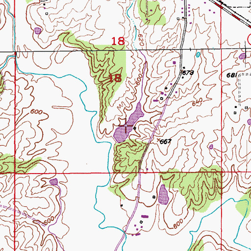 Topographic Map of Klocke Lake, MO