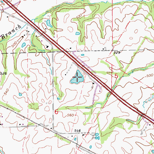 Topographic Map of Gooch Lake, MO