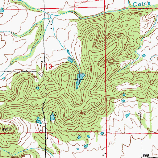 Topographic Map of Pfautch Lake, MO