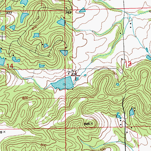 Topographic Map of Wilhite Dam, MO