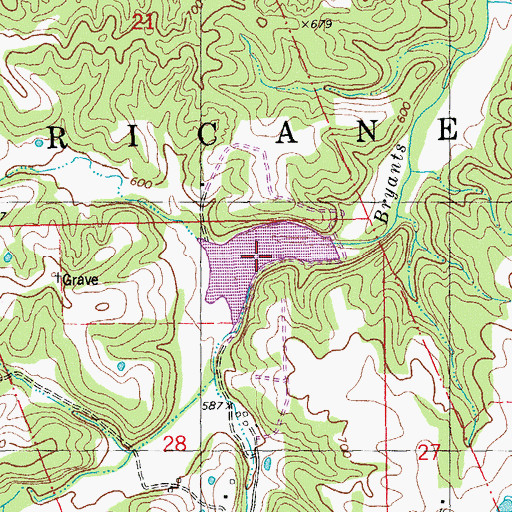 Topographic Map of Clarence Cannon Memorial Watershed Structure Number 1 Reservoir, MO