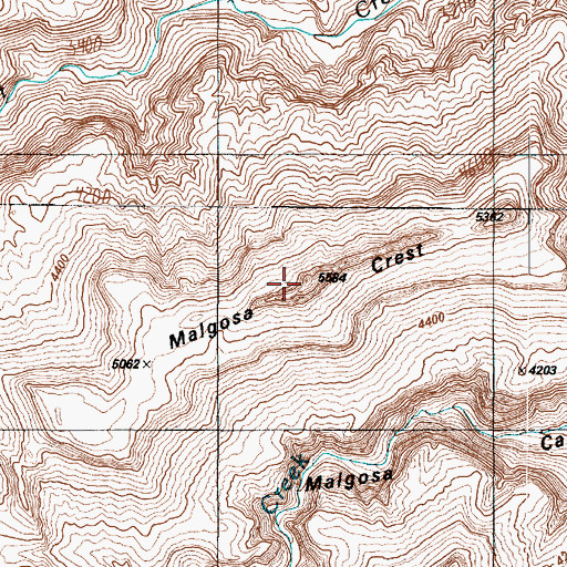 Topographic Map of Malgosa Crest, AZ