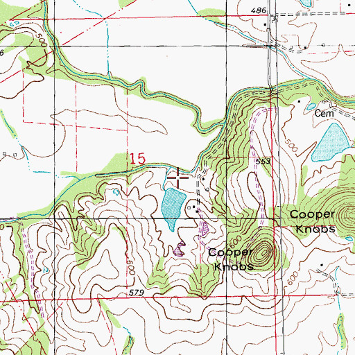 Topographic Map of Joseph Keeven Dam, MO