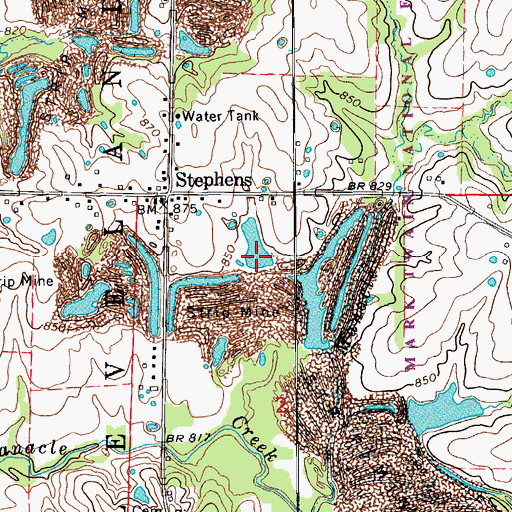 Topographic Map of Daly Dam, MO
