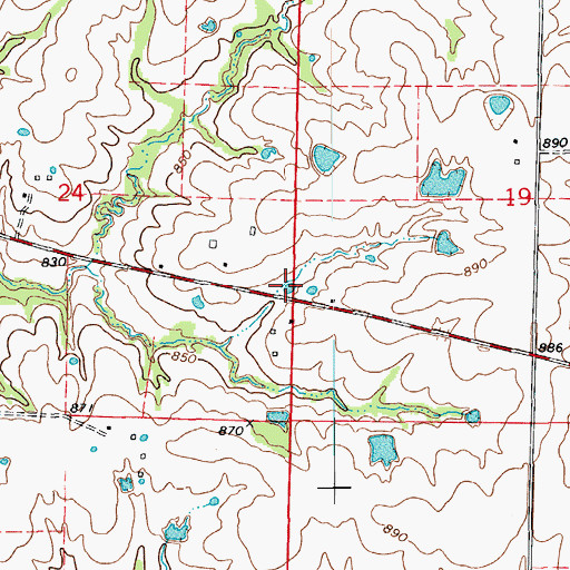 Topographic Map of Landhuis Lake, MO