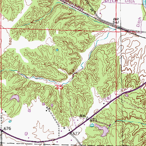 Topographic Map of Shaffer Lake Dam, MO