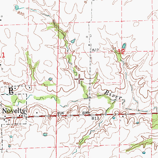 Topographic Map of Greenly Farm Lake, MO